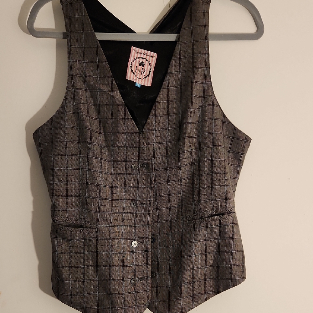 English Laundry Grey & Black CRISS CROSS Back Vest